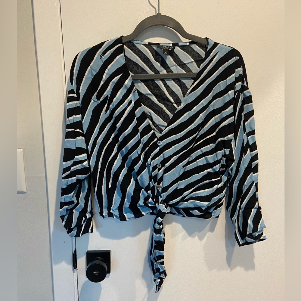 Topshop crop top blouse